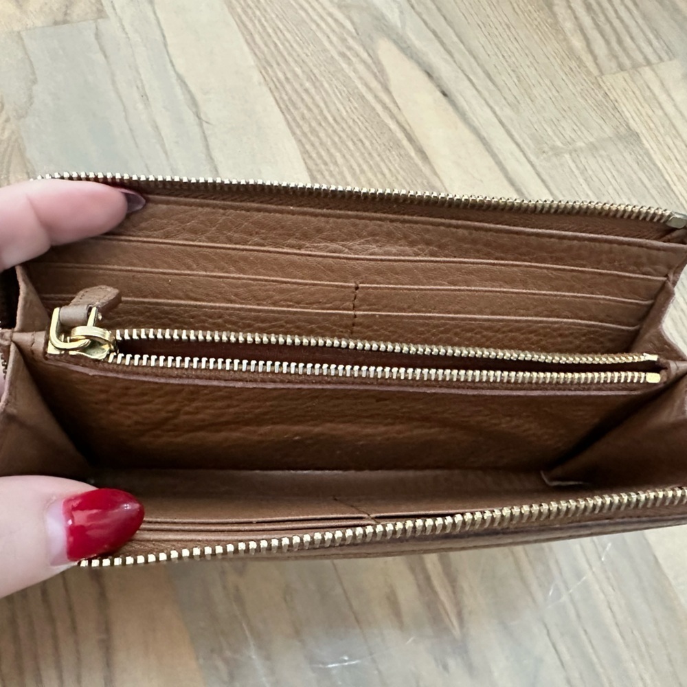 Prada Tan Leather Zip Wallet With Box and COA - Picture 12 of 12